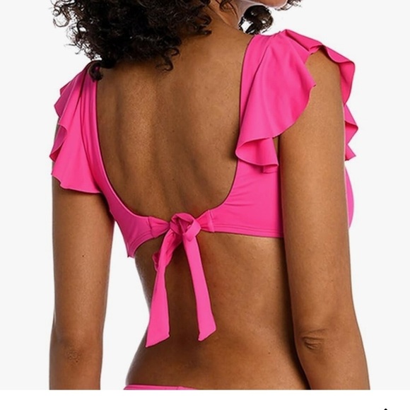 Like New - La Blanca Ruffle Bikini - Pop Pink - Size 8 - Picture 2 of 6